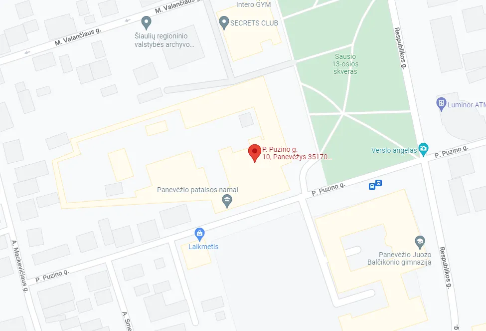 Žemėlapis: P. Puzino g. 10, Panevėžys
